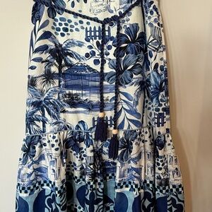 Blue and White Floral Dress